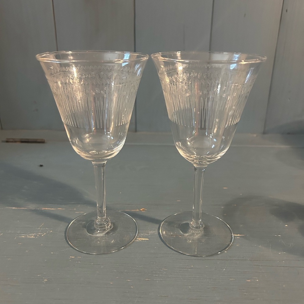 Elegant Baccarat Wine or Water Crystal Glasses “Moliere” Model | Set of 2